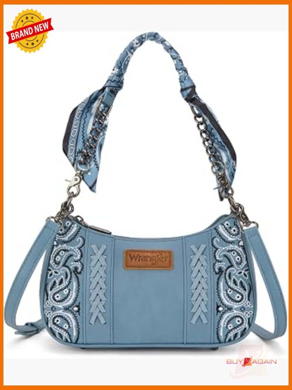 Western Paisley Shoulder Bag Crescent Hobo Crossbody Purse